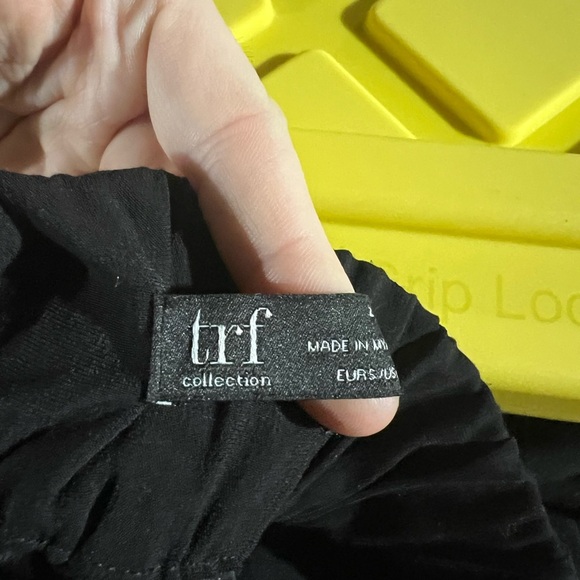 Zara TRF Pleated Wide-Leg Pants Black Size Small - Picture 7 of 9